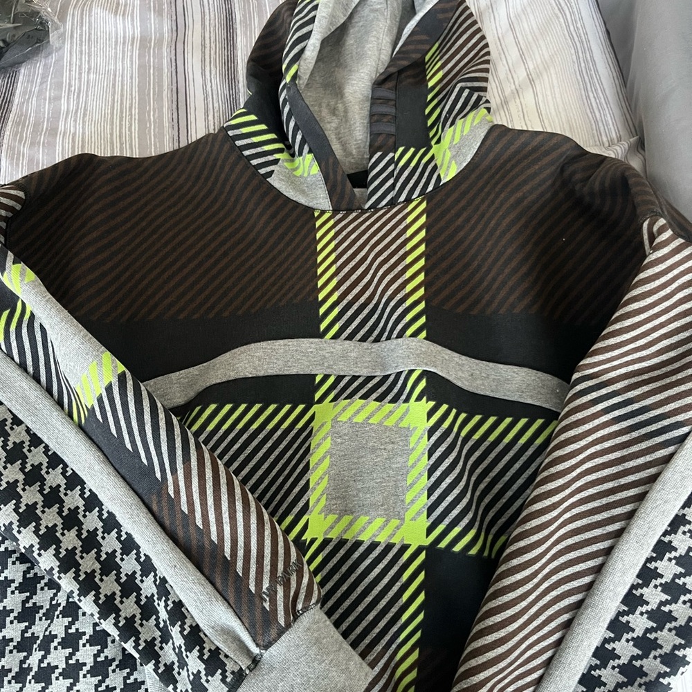 IVY PARK Brown and Gray Hoodie with Neon Accents